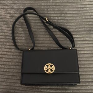 Black Leather Tory Burch Shoulder Bag